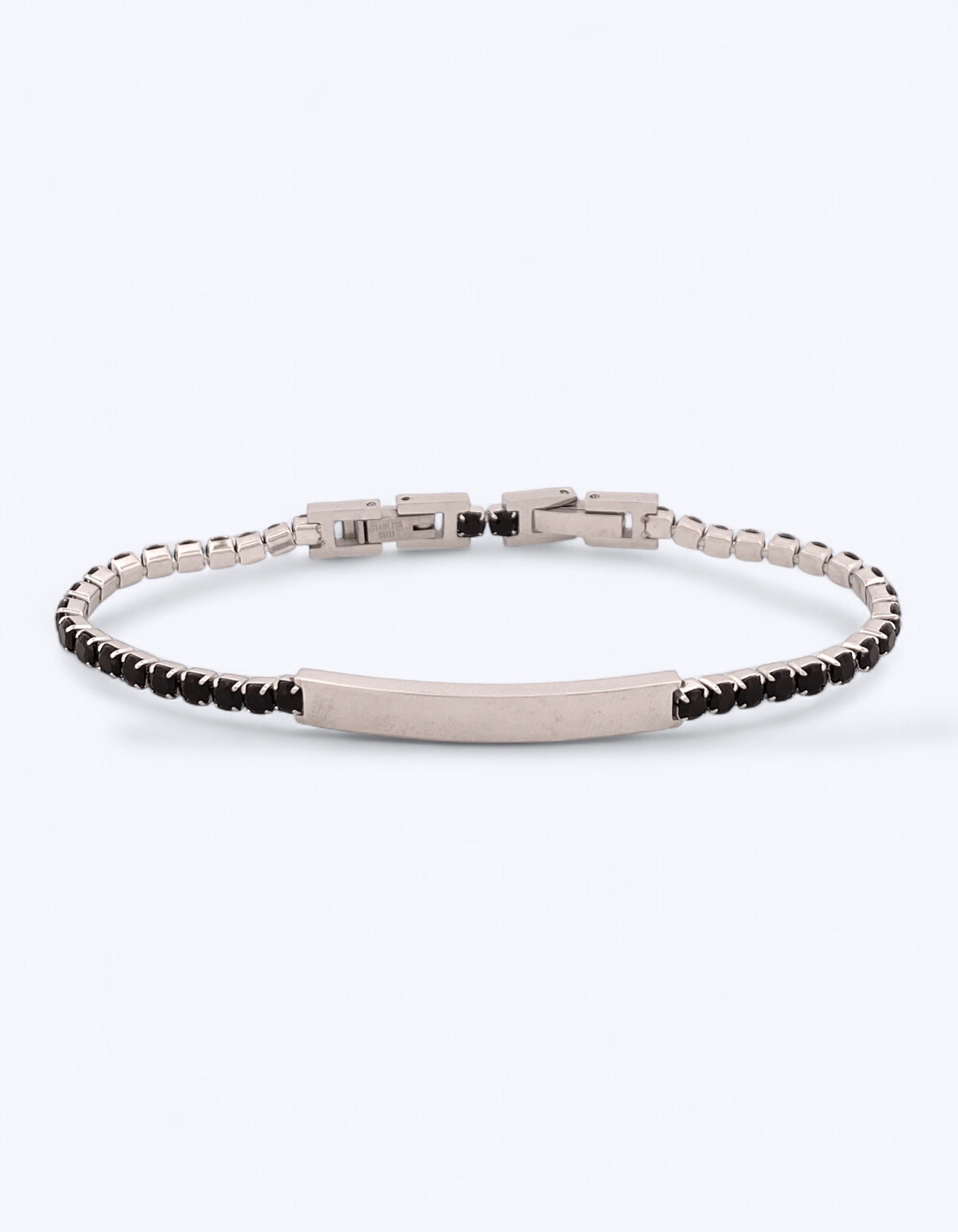 BRACCIALE ZIRCONI NERI CON PIASTRINA CENTRALE