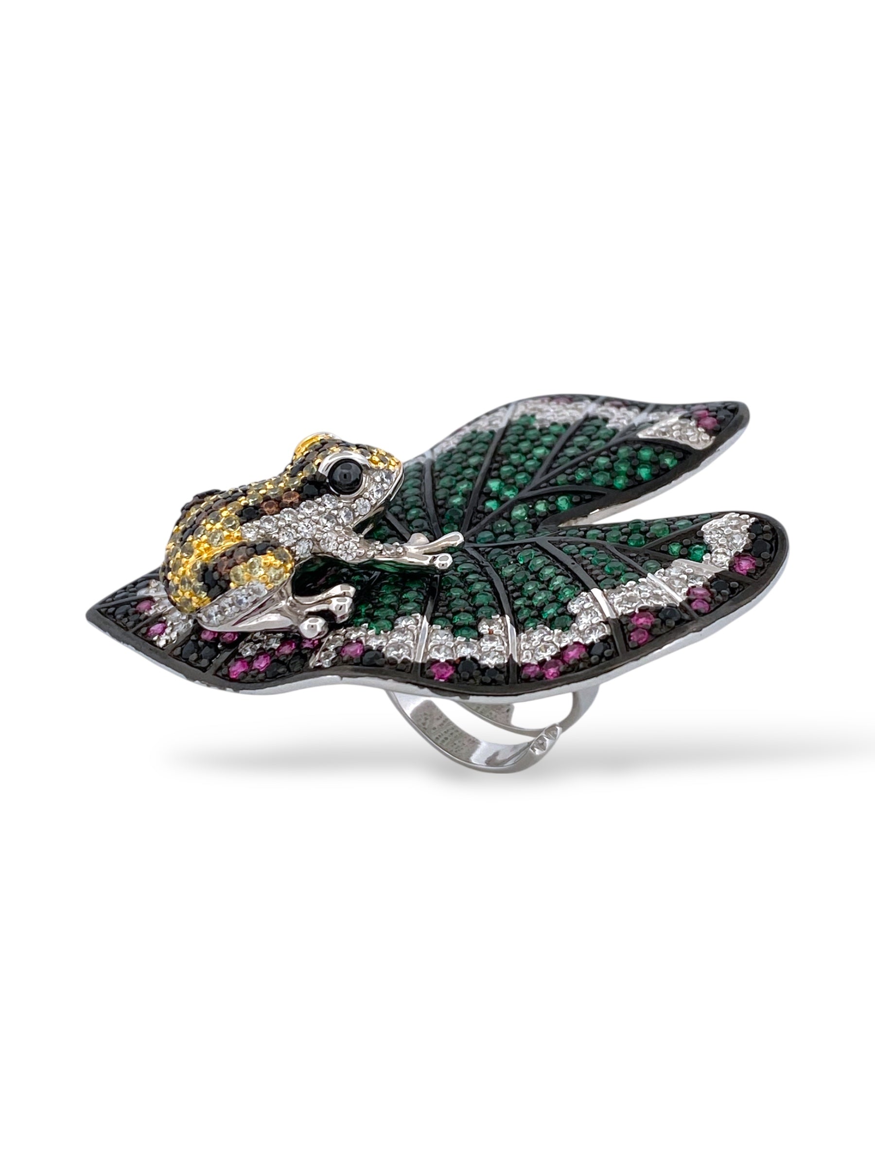 ANELLO RANA SU FOGLIA DI LOTO