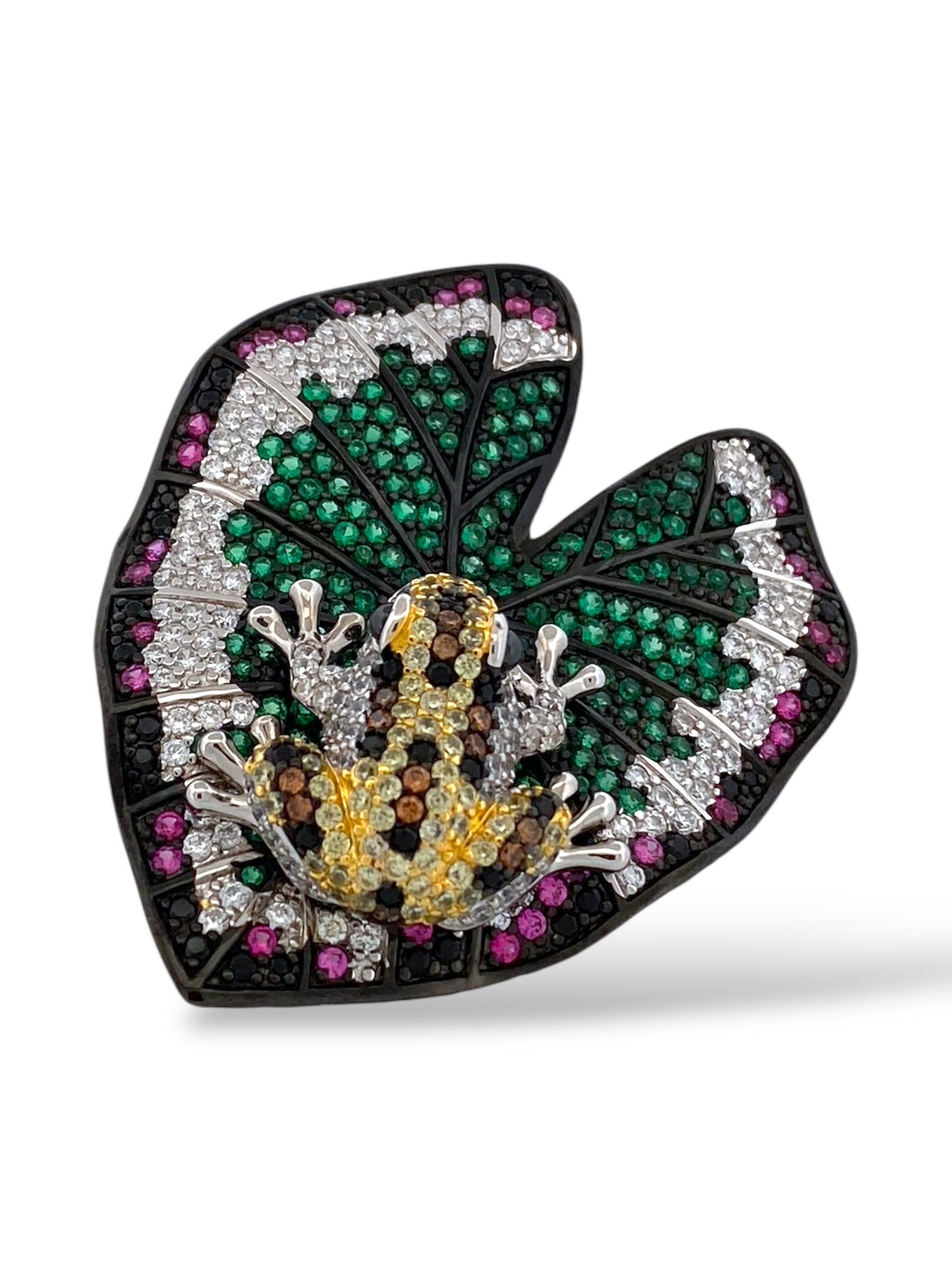 ANELLO RANA SU FOGLIA DI LOTO