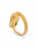 ANELLO SERPENTE ORO CON OCCHI VERDE SMERALDO