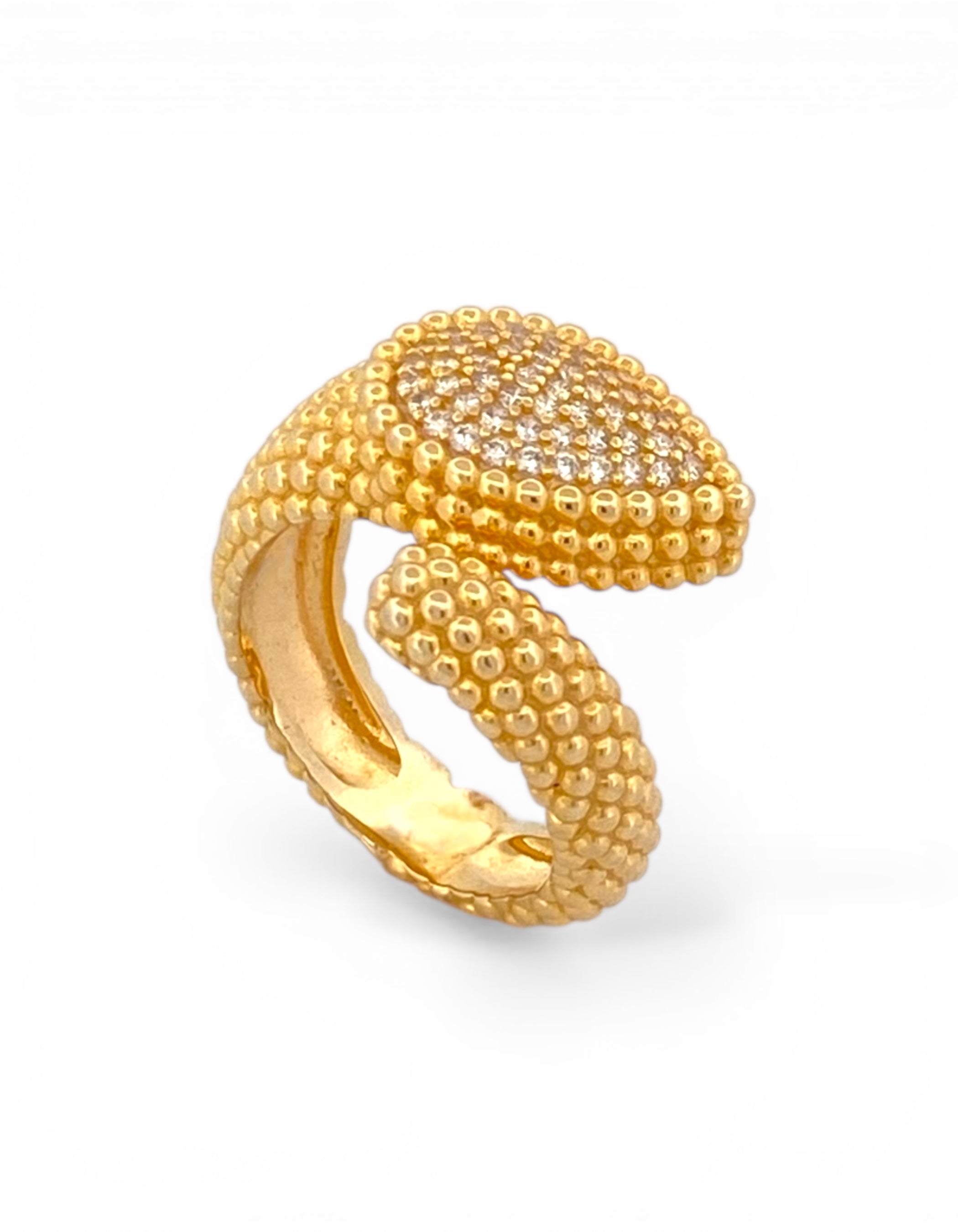 ANELLO SERPENTE STILIZZATO CON PAVE'