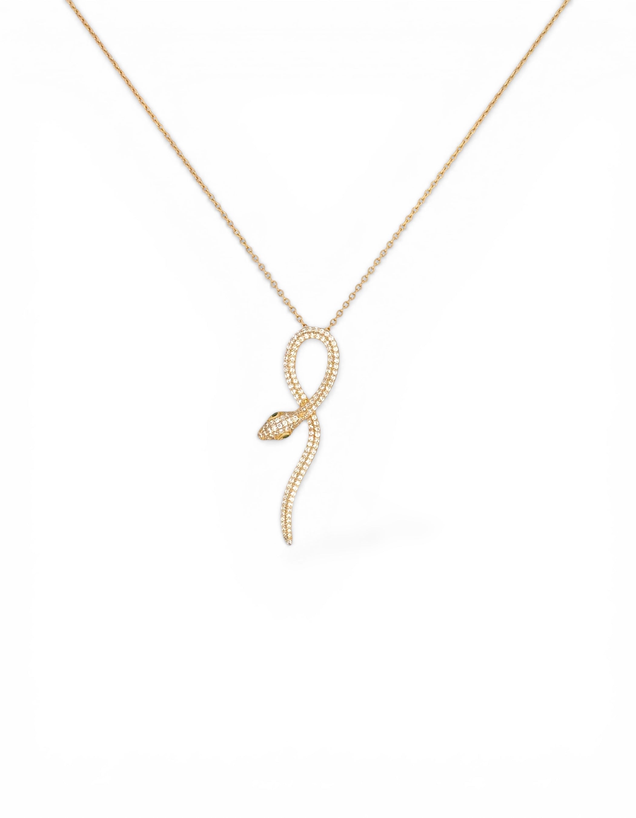 COLLANA SERPENTE CON OCCHIO VERDE SMERALDO