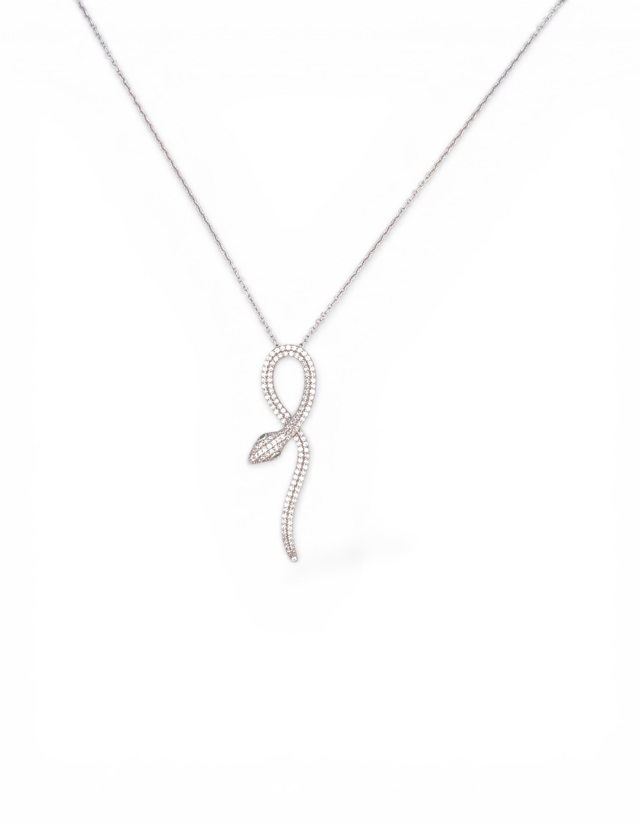 COLLANA SERPENTE CON OCCHIO VERDE SMERALDO
