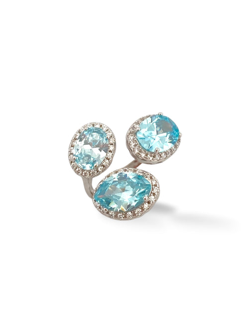 ANELLO CON TRE OVALI ACQUAMARINA