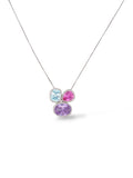 COLLANA CON PENDENTE DI TRE ZIRCONI MULTICOLORE