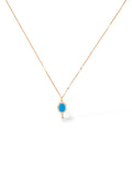 COLLANA CON OVALE TURCHESE E ZIRCONI