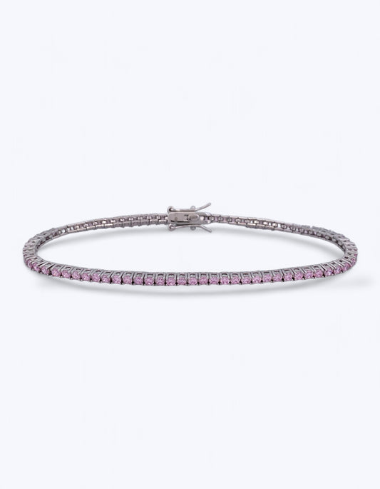 TENNIS IN ARGENTO 925 E ZIRCONI ROSA