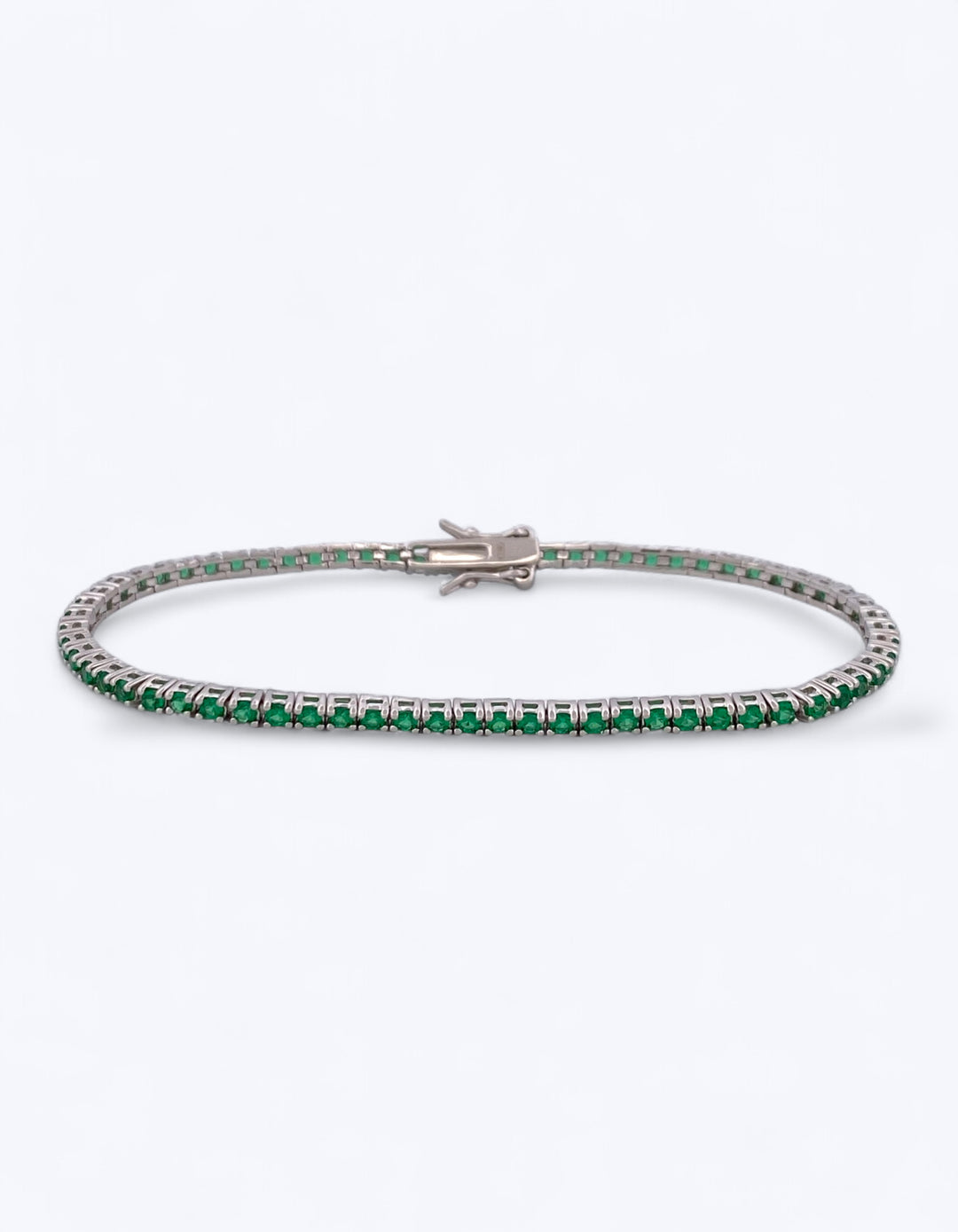 TENNIS IN ARGENTO 925 E ZIRCONI SMERALDO