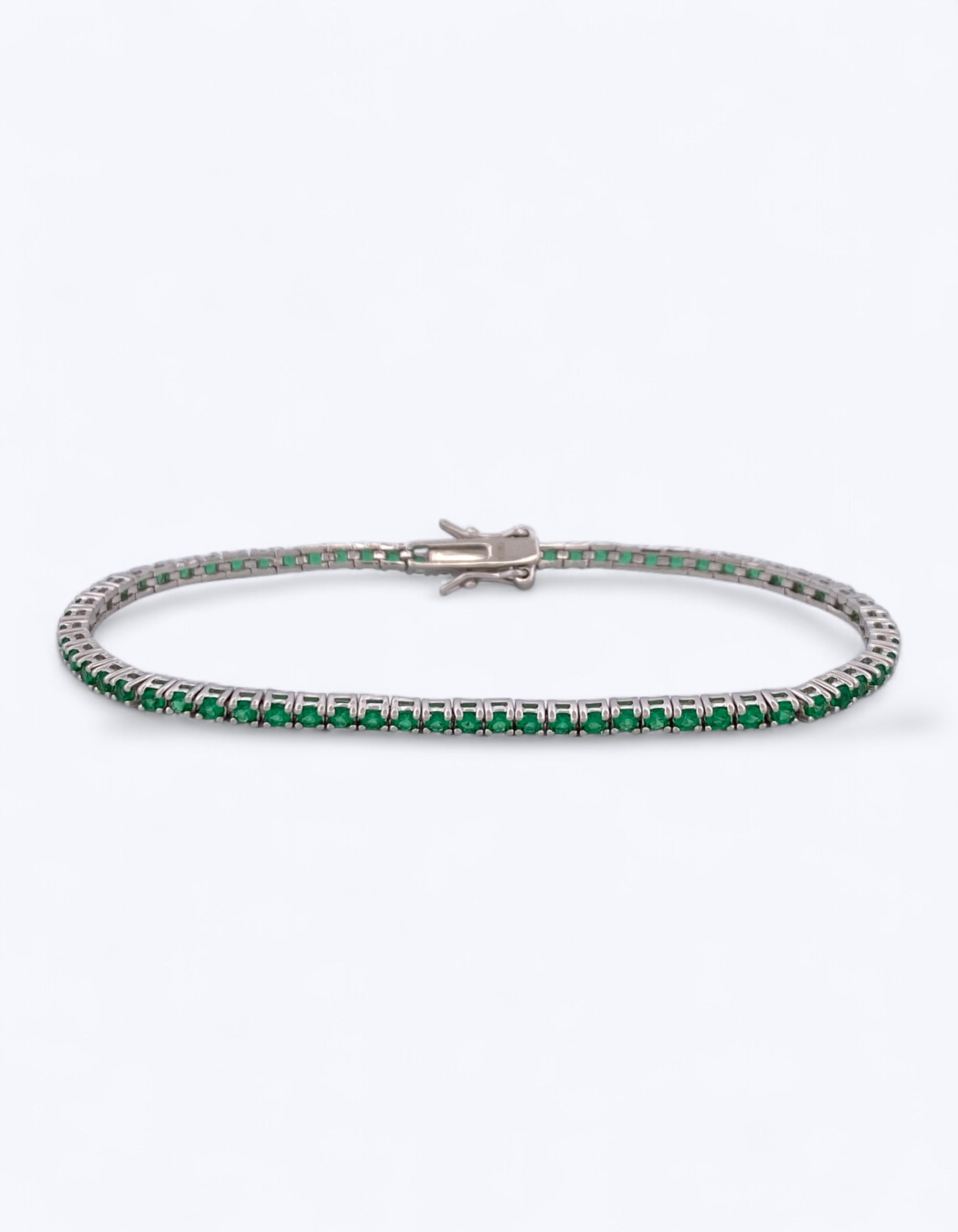 TENNIS IN ARGENTO 925 E ZIRCONI SMERALDO