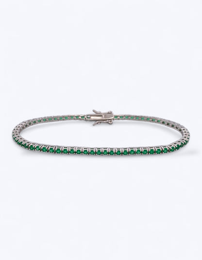 TENNIS IN ARGENTO 925 E ZIRCONI SMERALDO