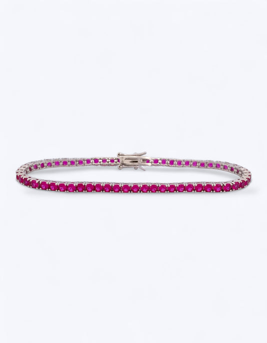 TENNIS IN ARGENTO 925 E ZIRCONI RUBINO