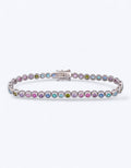 TENNIS IN ARGENTO BEZEL CON ZIRCONI MULTICOLORI