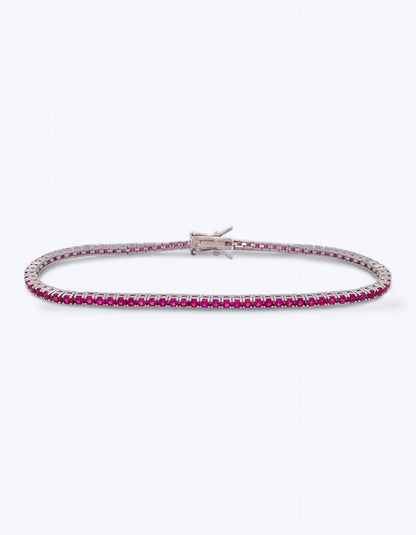 TENNIS IN ARGENTO 925 E ZIRCONI RUBINO