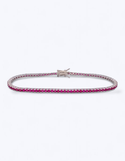 TENNIS IN ARGENTO 925 E ZIRCONI RUBINO