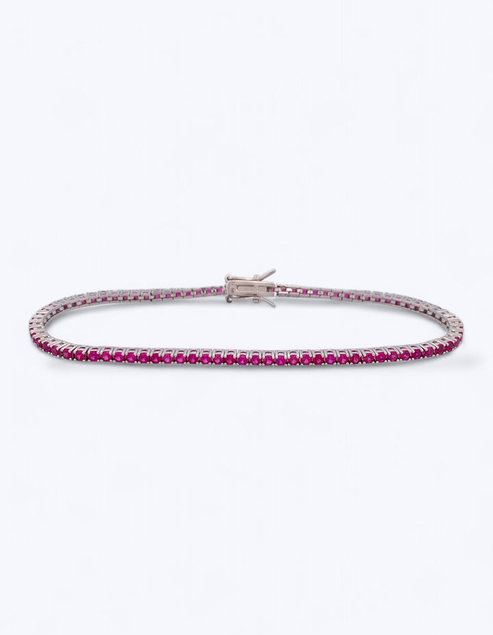 TENNIS IN ARGENTO 925 E ZIRCONI RUBINO