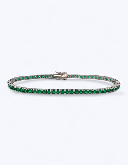 TENNIS IN ARGENTO 925 E ZIRCONI SMERALDO
