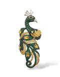 ANELLO PAVONE IN ARGENTO 925 E ORO CON PAVÉ DI ZIRCONI VERDI E GIALLI
