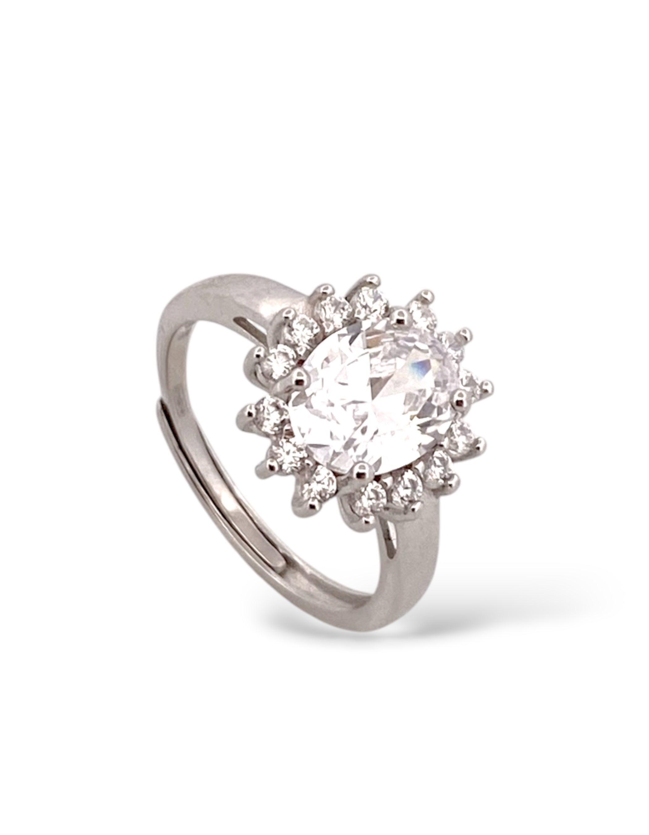ANELLO MODELLO KATE IN ARGENTO 925 CON OVALE ZIRCONI