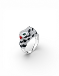 ANELLO COCKTAIL USIGNOLO IN ARGENTO 925 SMALTATO CON ZIRCONI