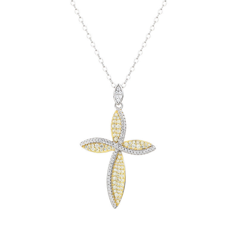 COLLANA CON PENDENTE CROCE FLUIDA