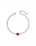BRACCIALE TENNIS IN ARGENTO 925 CON ZIRCONI E CUORE CENTRALE