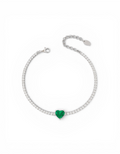 BRACCIALE TENNIS IN ARGENTO 925 CON ZIRCONI E CUORE CENTRALE