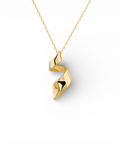 Collana in argento 925 placcato oro con ciondolo a spirale geometrica lucida e design a nastro avvolgente - Di Luce Bijoux
