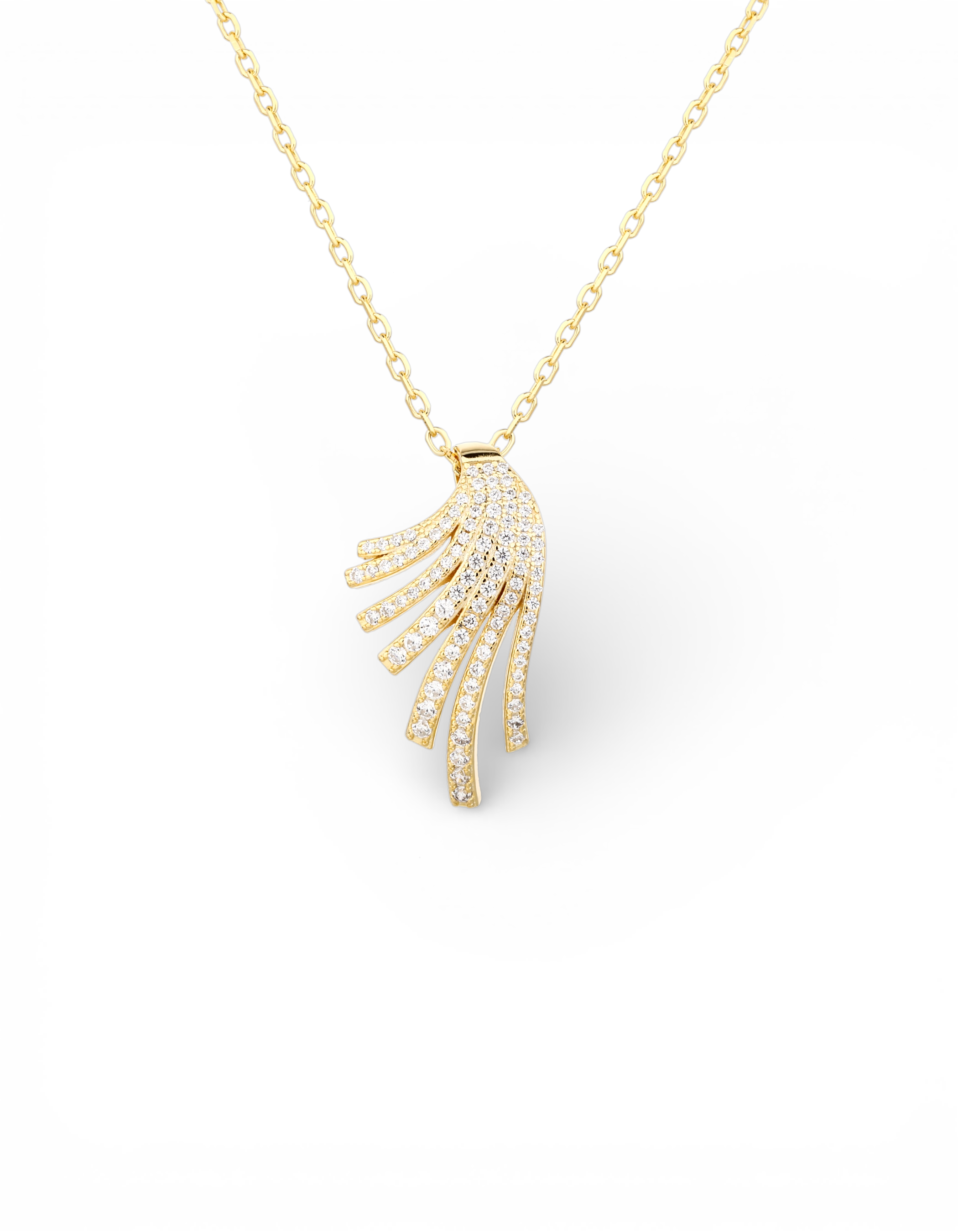 COLLANA GIROCOLLO ALI D'ANGELO IN ARGENTO 925 E ZIRCONI