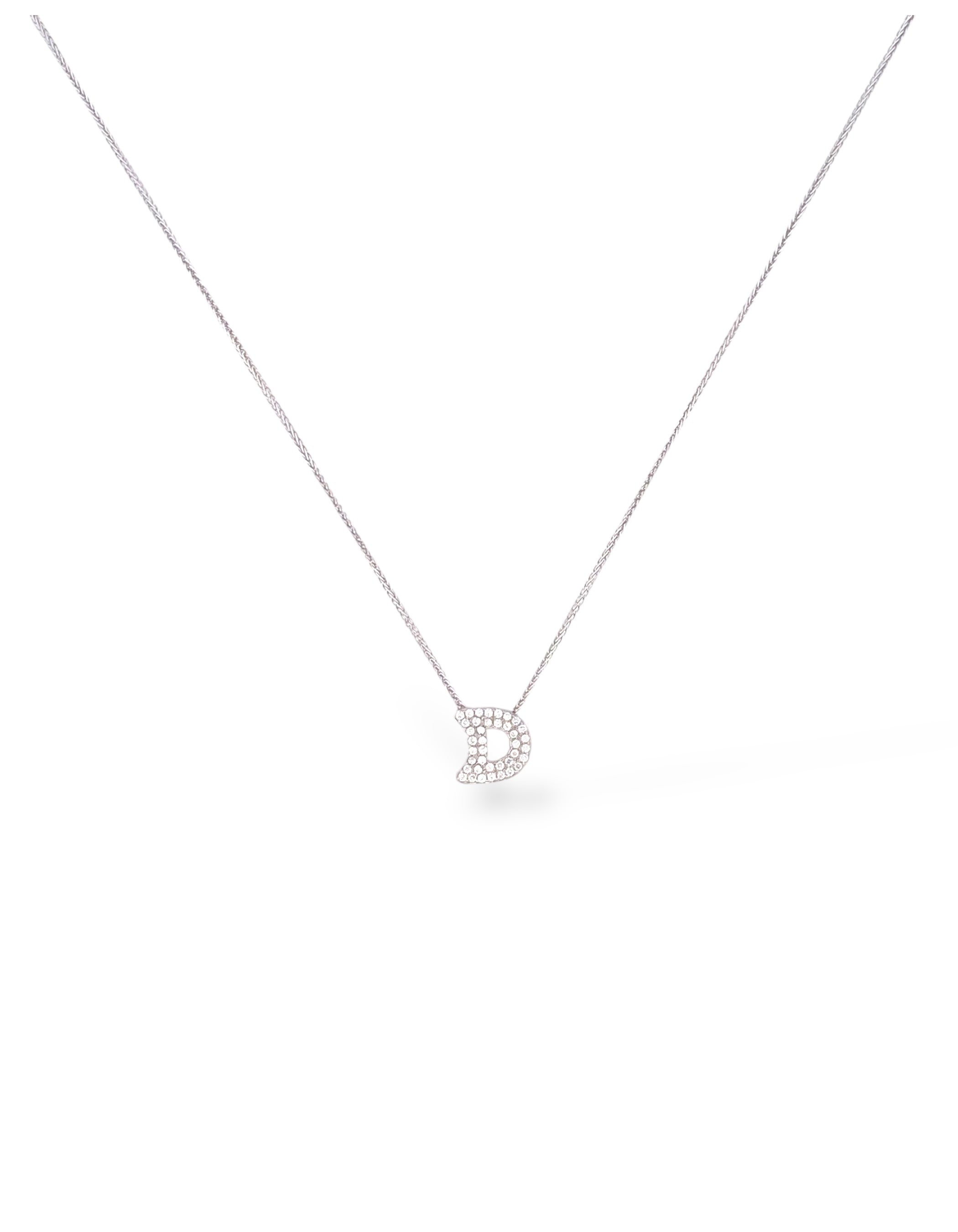 COLLANA CON LETTERA INIZIALE IN ARGENTO 925 E PAVÈ DI ZIRCONI