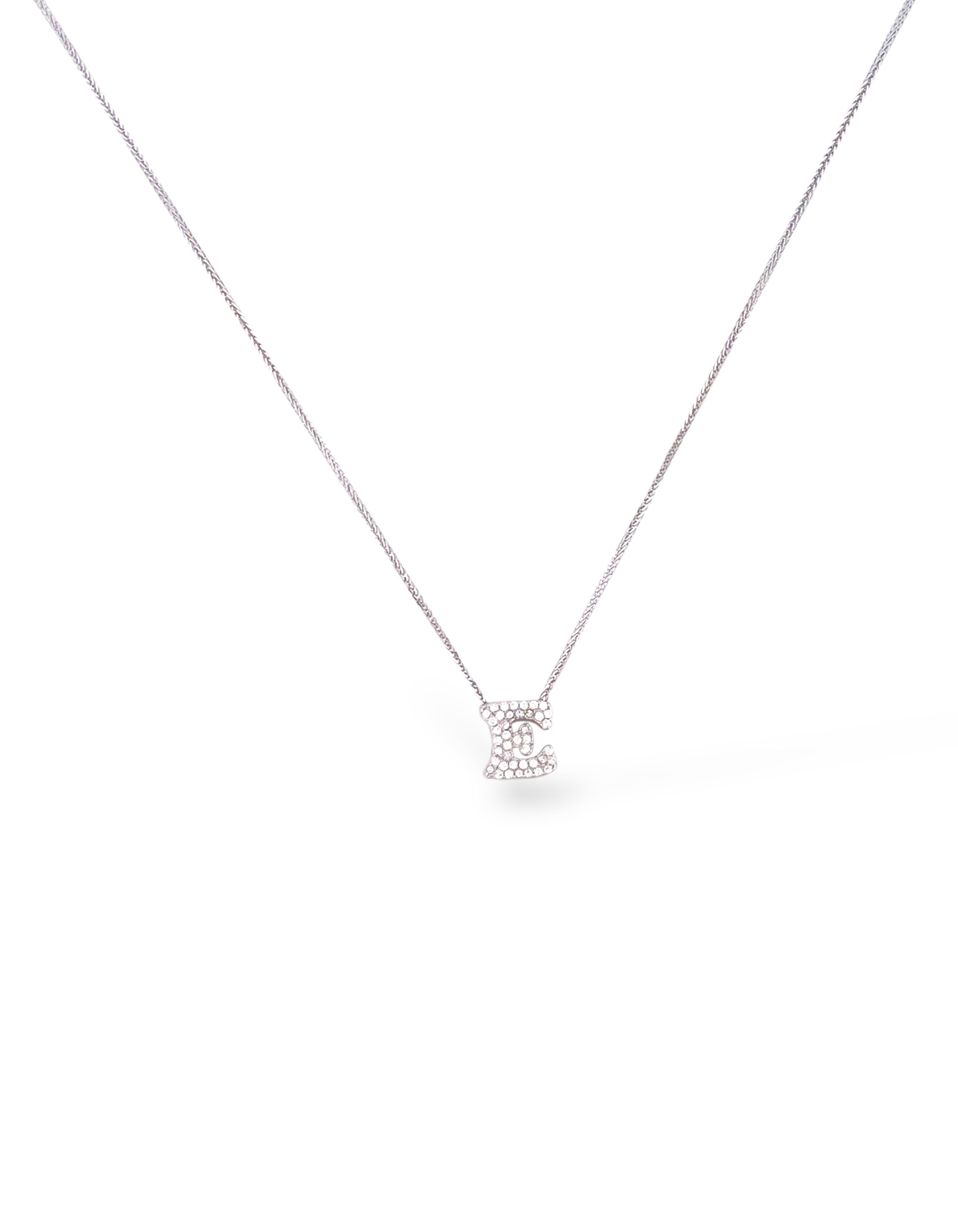 COLLANA CON LETTERA INIZIALE IN ARGENTO 925 E PAVÈ DI ZIRCONI