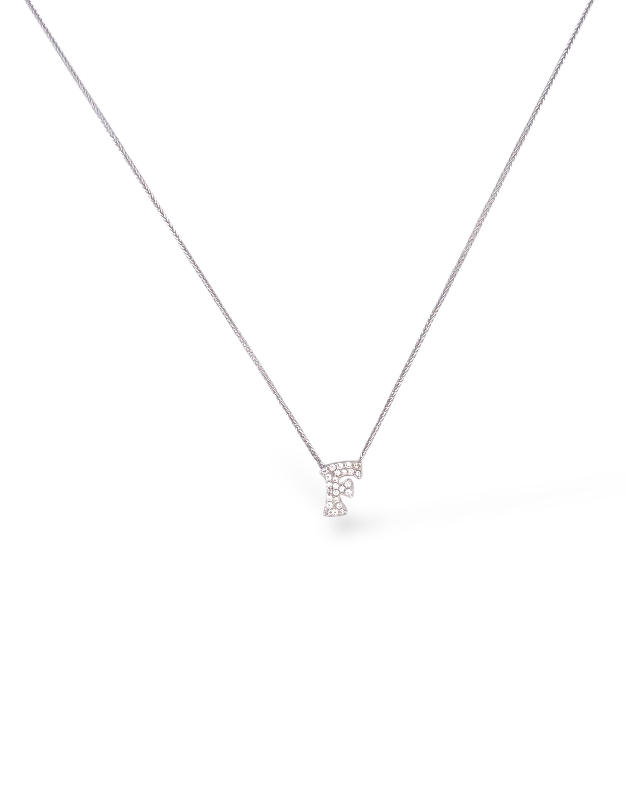 COLLANA CON LETTERA INIZIALE IN ARGENTO 925 E PAVÈ DI ZIRCONI