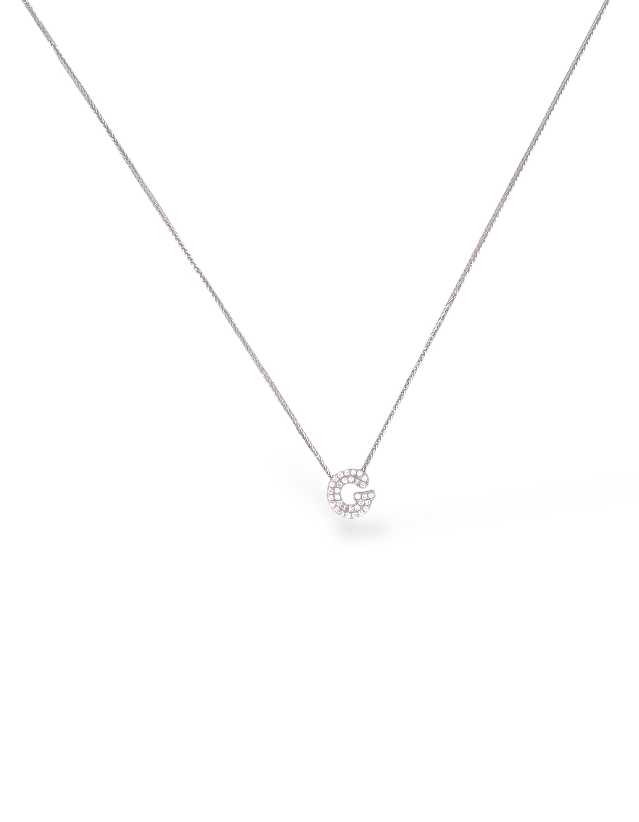 COLLANA CON LETTERA INIZIALE IN ARGENTO 925 E PAVÈ DI ZIRCONI
