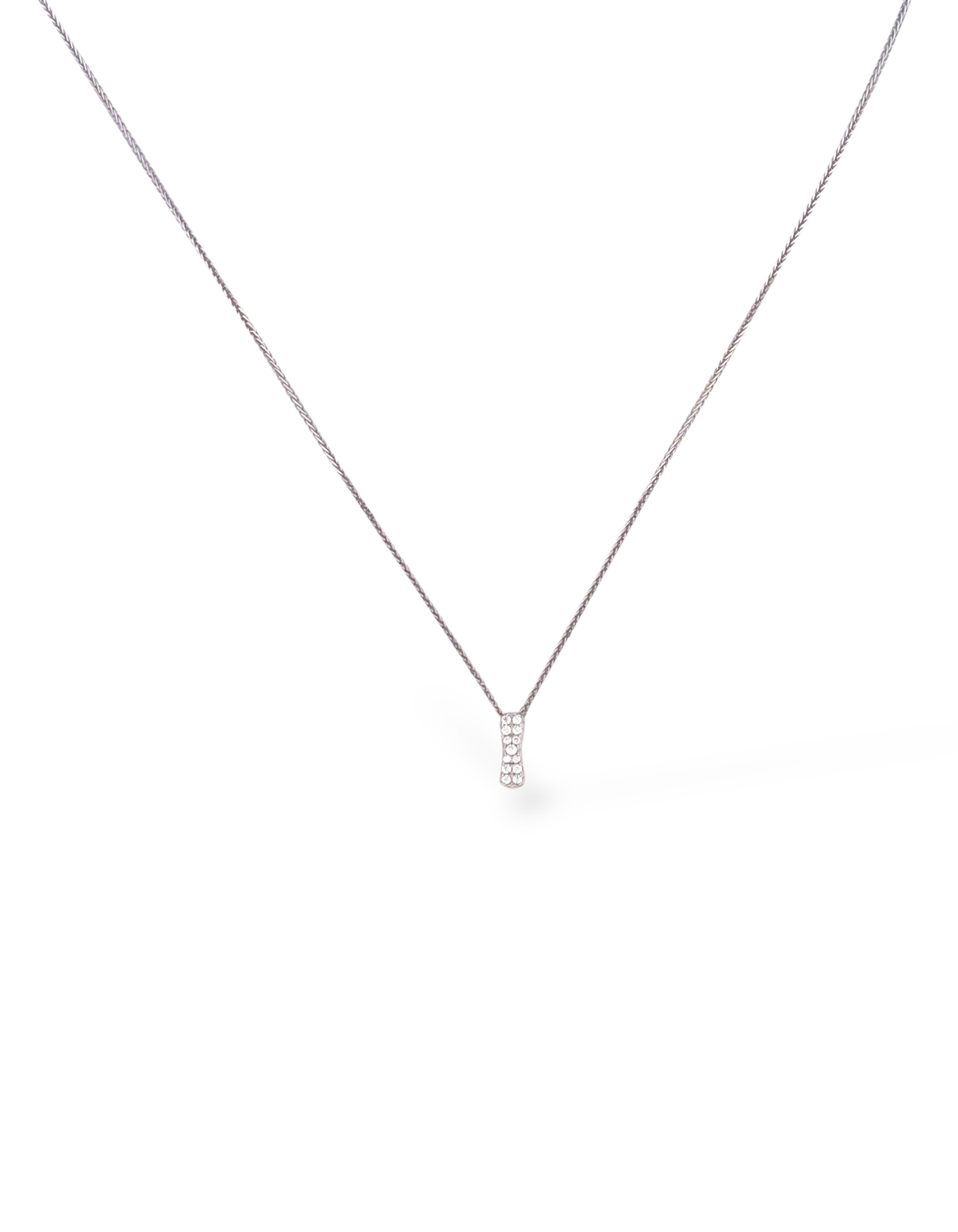 COLLANA CON LETTERA INIZIALE IN ARGENTO 925 E PAVÈ DI ZIRCONI
