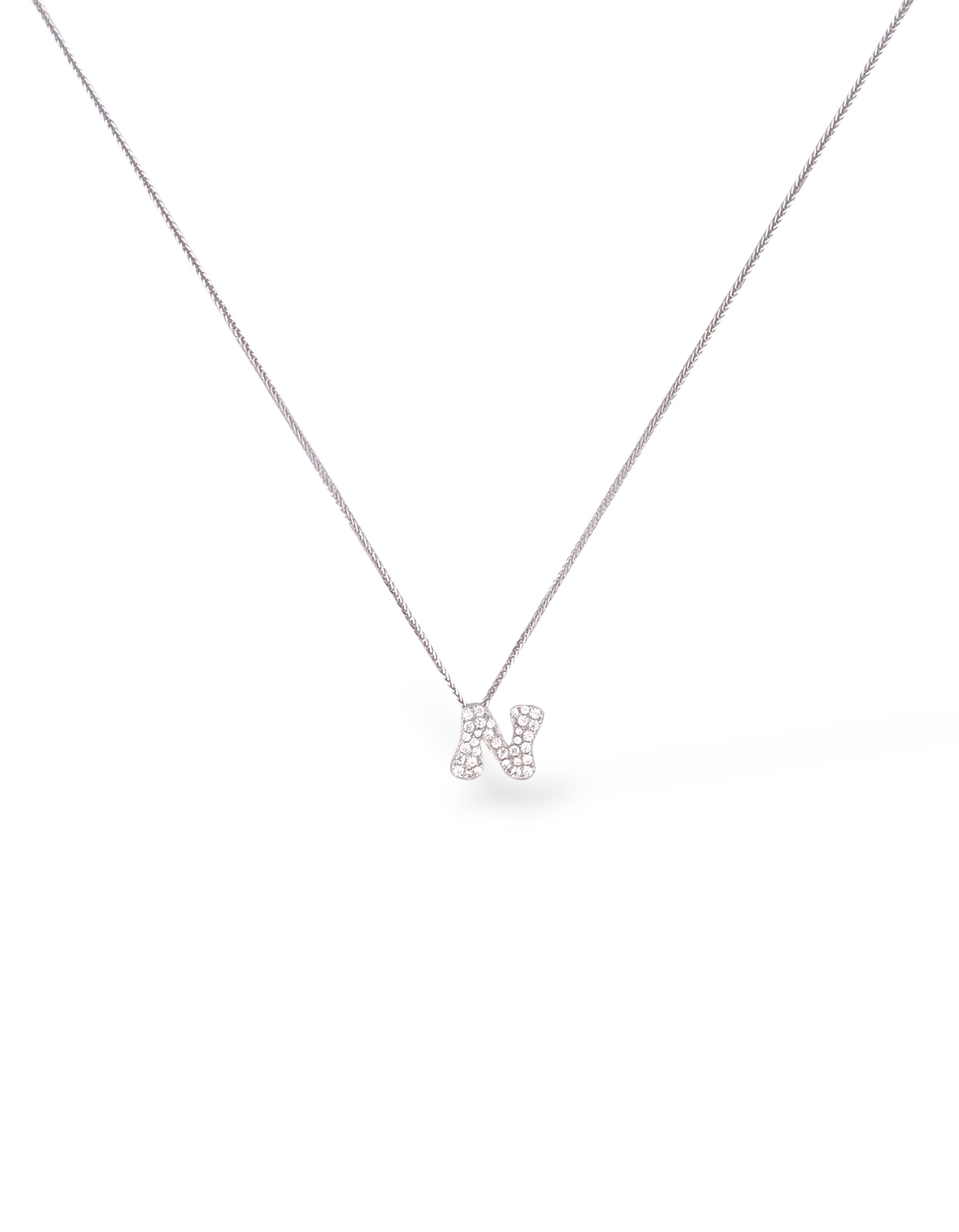 COLLANA CON LETTERA INIZIALE IN ARGENTO 925 E PAVÈ DI ZIRCONI