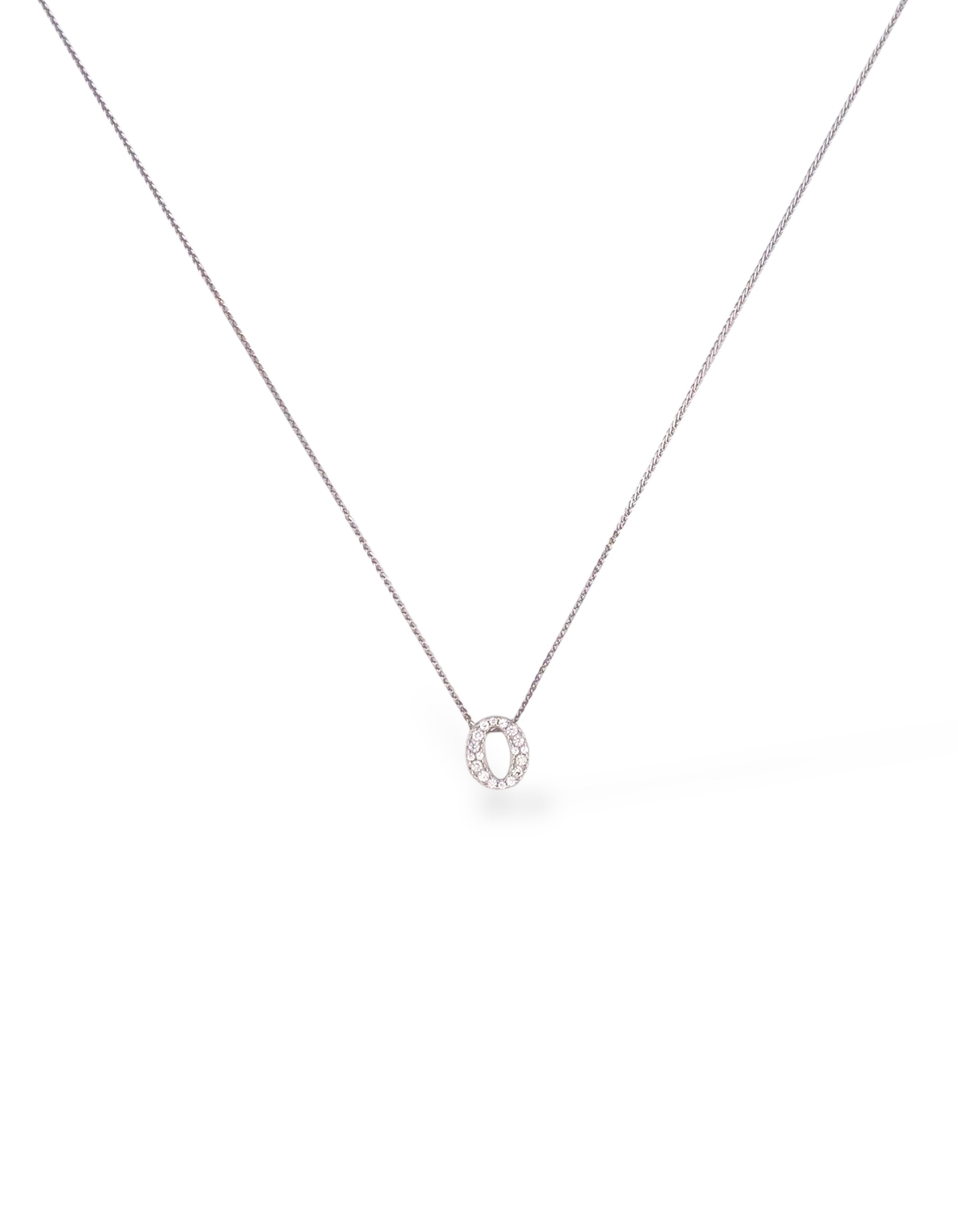 COLLANA CON LETTERA INIZIALE IN ARGENTO 925 E PAVÈ DI ZIRCONI