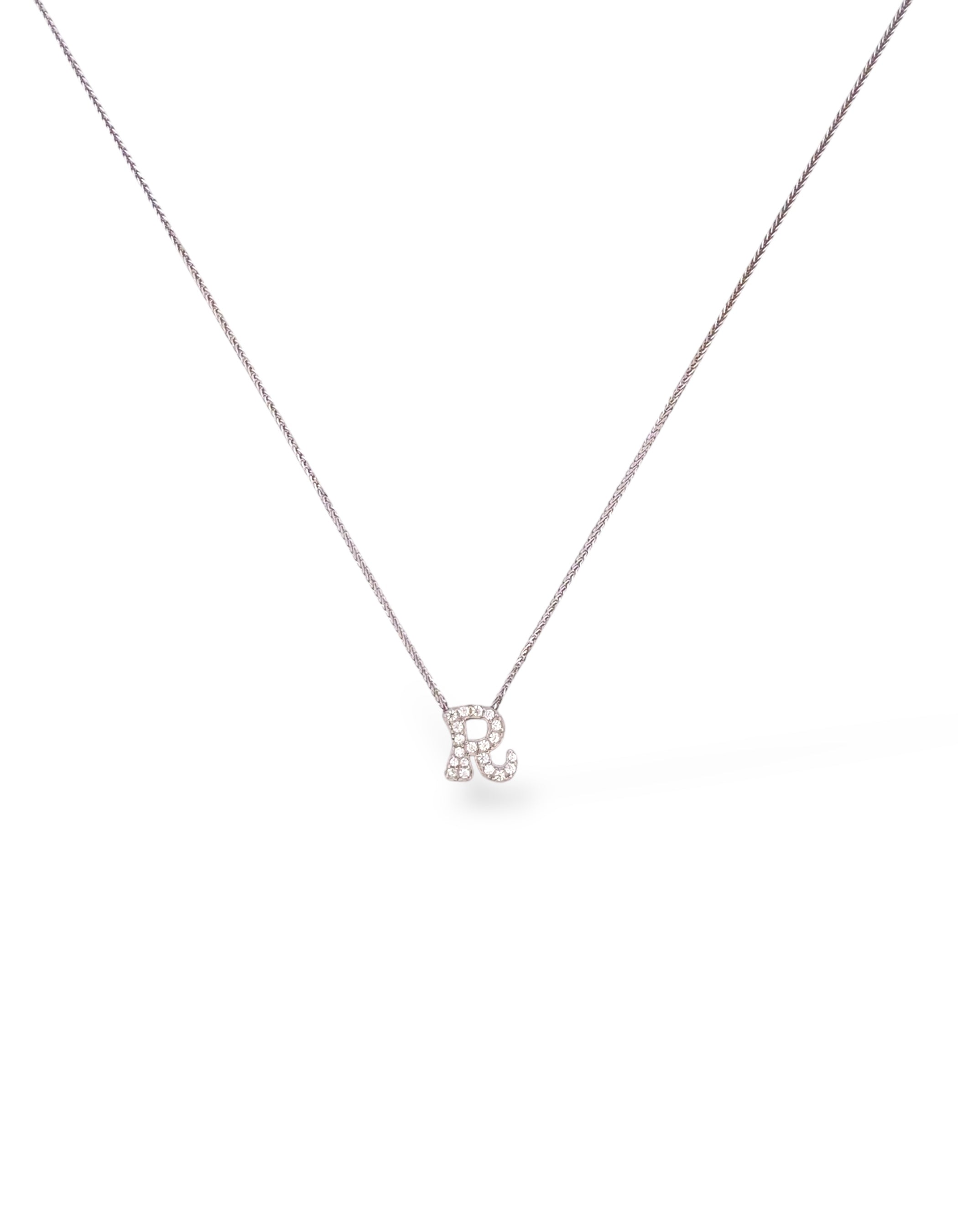 COLLANA CON LETTERA INIZIALE IN ARGENTO 925 E PAVÈ DI ZIRCONI
