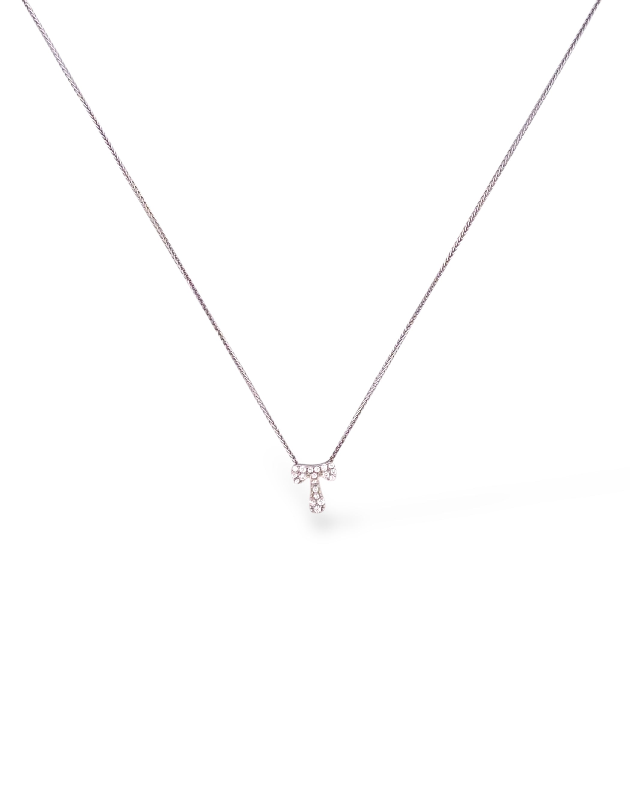 COLLANA CON LETTERA INIZIALE IN ARGENTO 925 E PAVÈ DI ZIRCONI