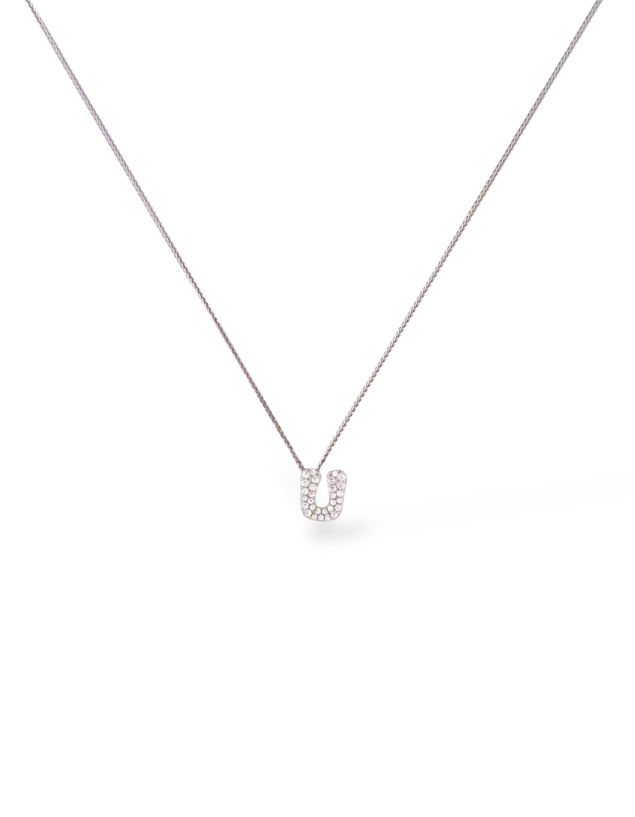 COLLANA CON LETTERA INIZIALE IN ARGENTO 925 E PAVÈ DI ZIRCONI