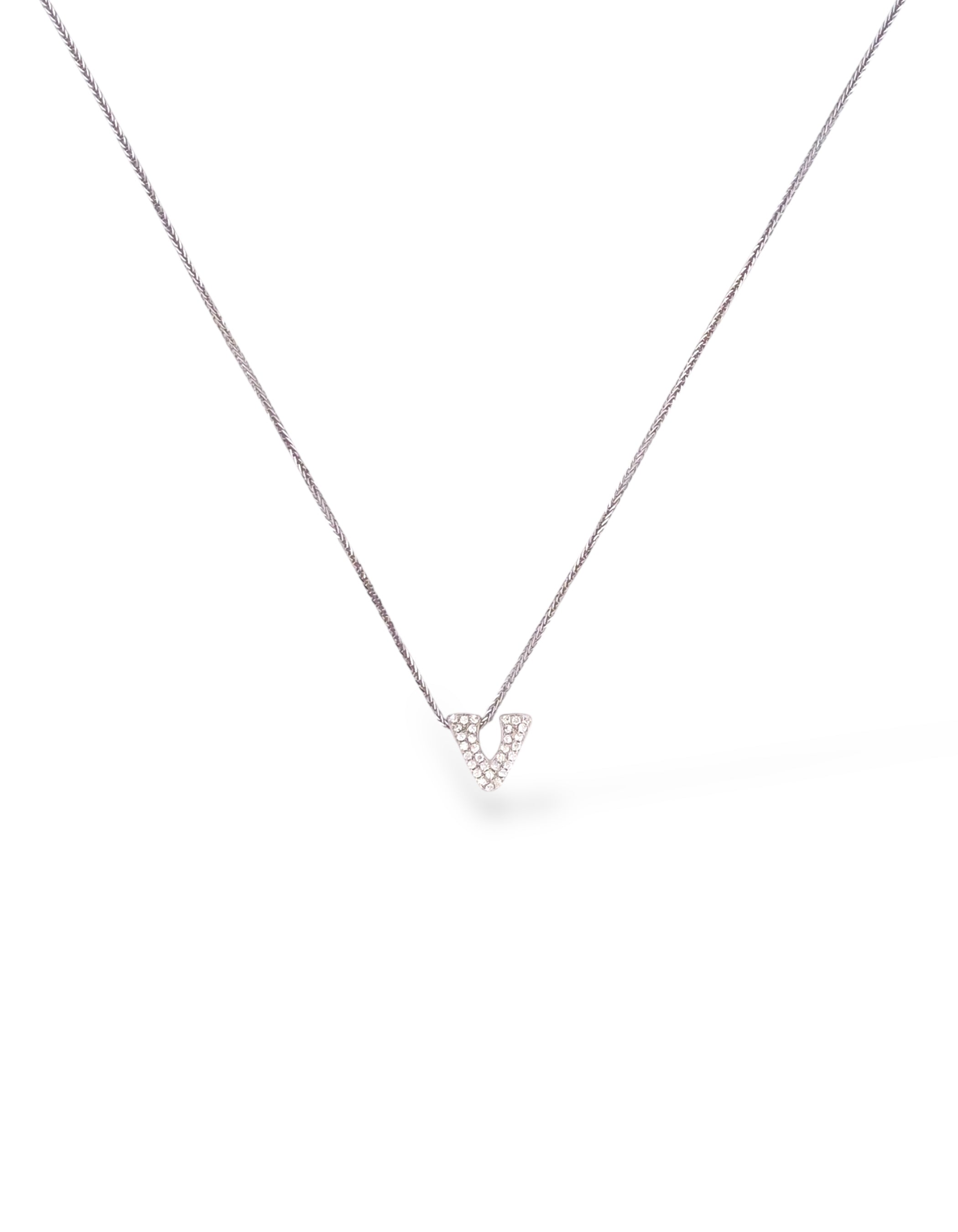 COLLANA CON LETTERA INIZIALE IN ARGENTO 925 E PAVÈ DI ZIRCONI