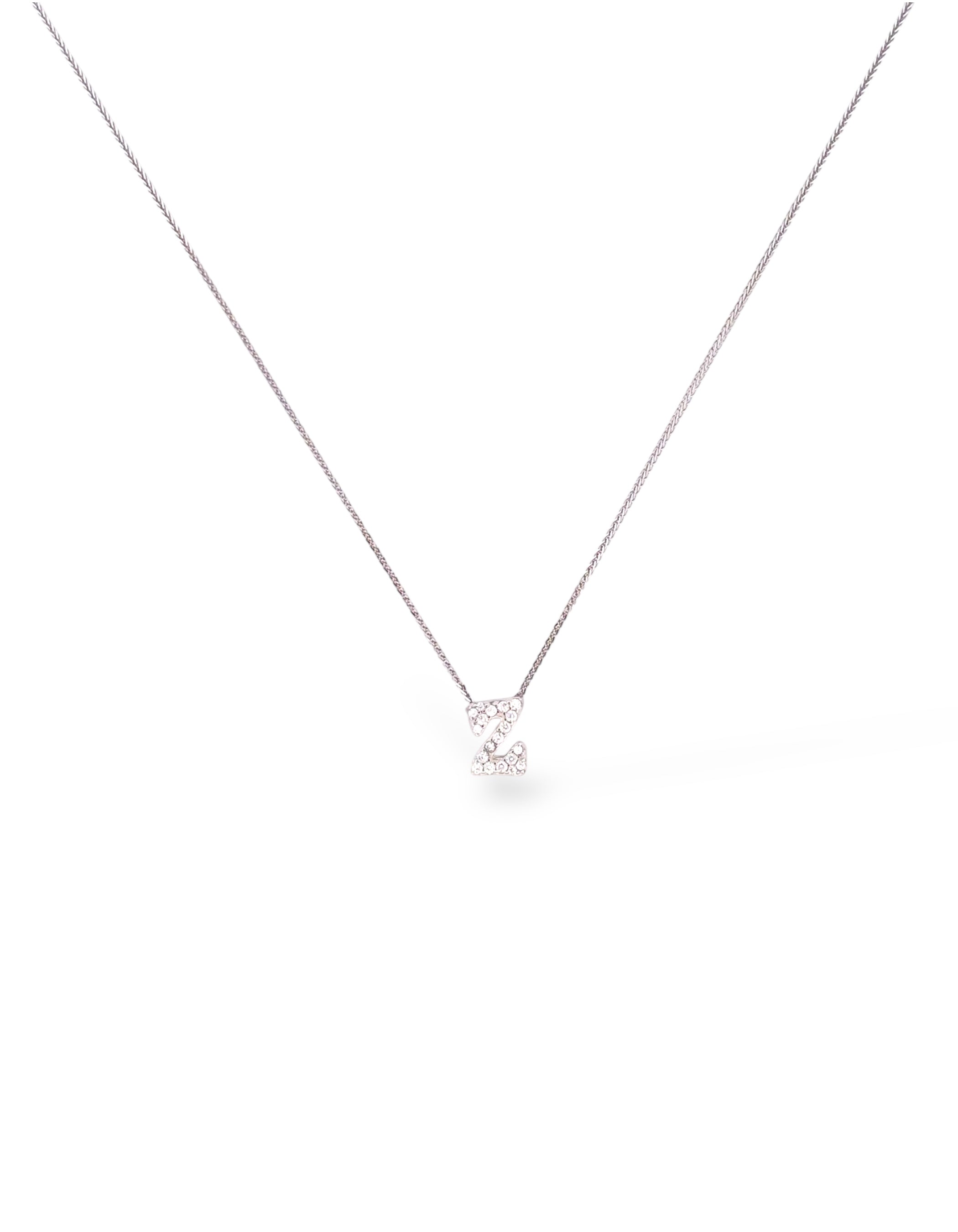 COLLANA CON LETTERA INIZIALE IN ARGENTO 925 E PAVÈ DI ZIRCONI