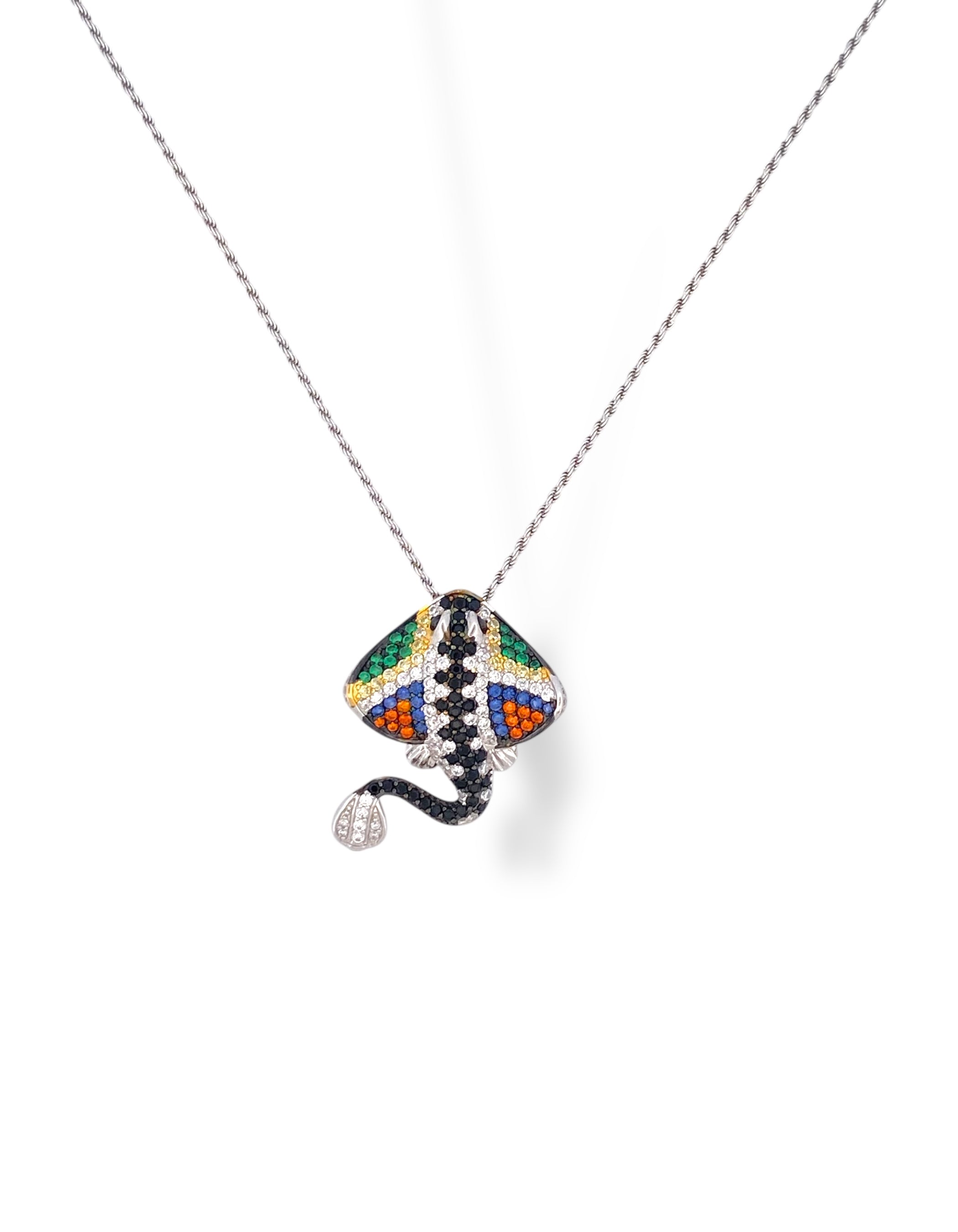 COLLANA MANTA IN ARGENTO 925 E PAVE' DI ZIRCONI