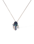 COLLANA OCTOPUS IN ARGENTO 925 E PAVE' DI ZIRCONI ZAFFIRO