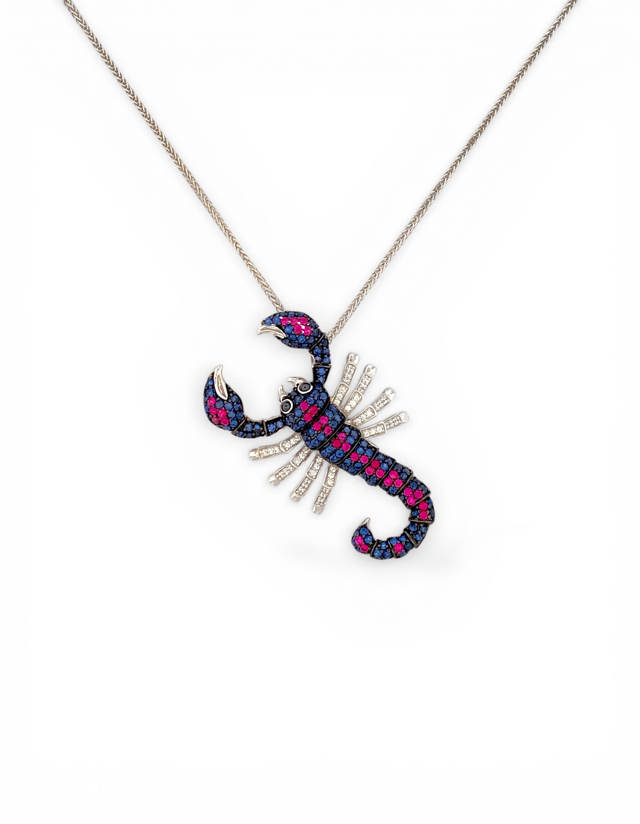 COLLANA SCORPIONE IN ARGENTO 925 E PAVE' DI ZIRCONI