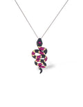 COLLANA SERPENTE IN ARGENTO 925 E ZICONIi NERO E MAGENTA