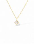 COLLANA GIROCOLLO QUADRIFOGLIO PORTAFORTUNA IN ARGENTO 925 E ZIRCONI