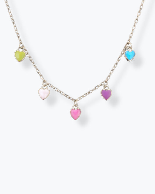 COLLANA CON CUORI SMALTATI COLORATI