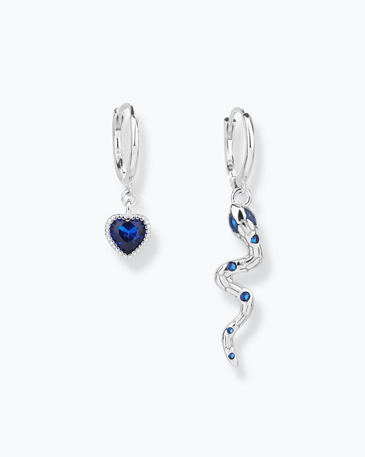 ORECCHINI CON  CUORE E SERPENTE
