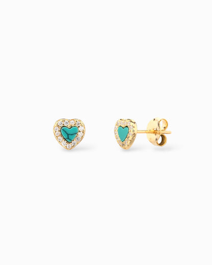 ORECCHINI MINI  HEART TURQUOISE