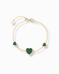 BRACCIALE CON TRE CUORI IN MALACHITE