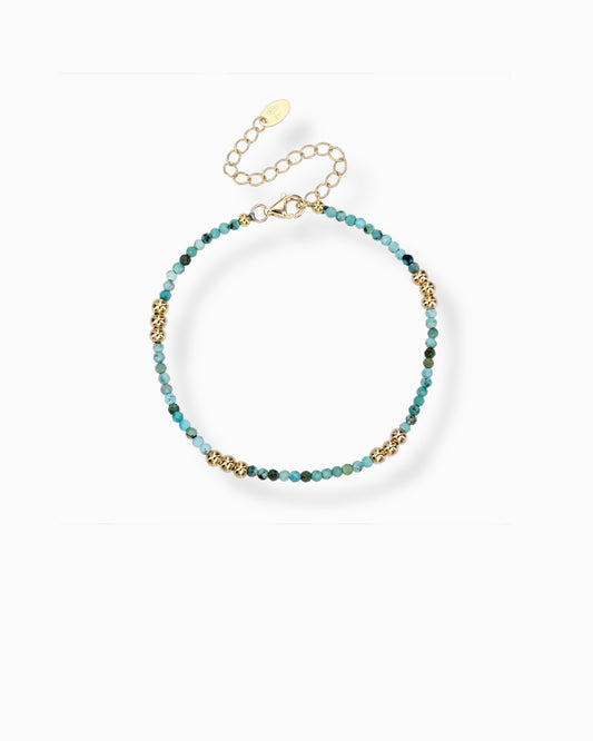 BRACCIALE TURQUOISE E DETTAGLI DORATI